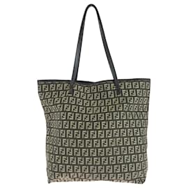 Fendi-Fendi Zucchino Canvas Tote Bag-Brown,Beige