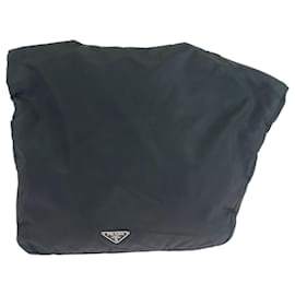 Prada-Prada Tessuto Triangle Logo Plate Messenger Bag-Black
