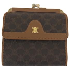 Céline-Celine Vintage Macadam Pattern Brown Wallet-Brown