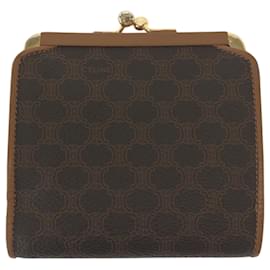 Céline-Celine Vintage Macadam Pattern Brown Wallet-Brown