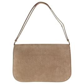 Christian Dior-Christian Dior Dior Trotter Beige Suede Shoulder Bag-Beige