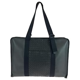 Bottega Veneta-Bottega Veneta Intrecciato Black Leather Tote Bag-Black