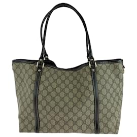 Gucci-Gucci Beige Brown GG Supreme Tote Bag-Brown,Beige