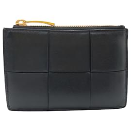 Bottega Veneta-Bottega Veneta Intrecciato Black Leather Coin Purse-Black