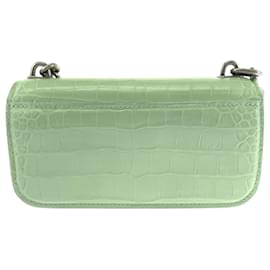 Balenciaga-Sac à épaule en cuir vert clair avec logo Gossip de Balenciaga-Vert clair