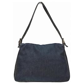 Fendi-Fendi Mamma Bucket Denim Shoulder Bag-Blue