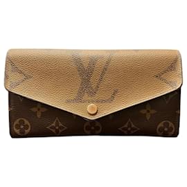 Louis Vuitton-Louis Vuitton Monogram Giant Portefeuille Sarah Long Wallet-Brown,Monogram