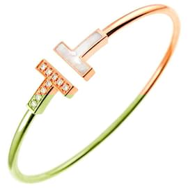 Tiffany & Co-Tiffany & Co. T Wire Shell Diamond Bracelet-Pink