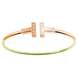 Tiffany & Co-Tiffany & Co. T Wire Shell Diamond Bracelet-Pink