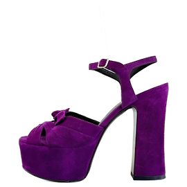 Sandali Candy Bow Saint Laurent in scamosciato viola Porpora