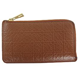 Loewe-Loewe Brown Leather Coin Purse-Brown