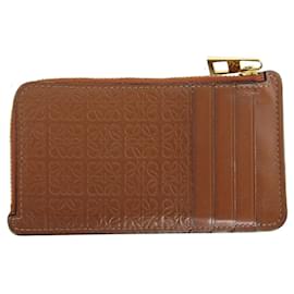 Loewe-Loewe Brown Leather Coin Purse-Brown