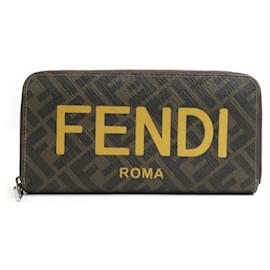 Fendi-Fendi Brown PVC Long Wallet-Brown