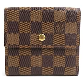 Louis Vuitton-Louis Vuitton Tri-fold Wallet in Damier Canvas-Brown,Damier ebene