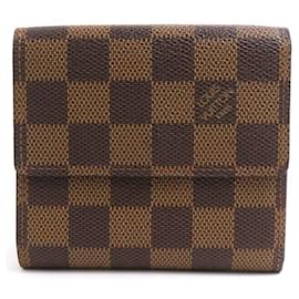 Louis Vuitton-Louis Vuitton Tri-fold Wallet in Damier Canvas-Brown,Damier ebene
