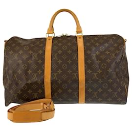 Louis Vuitton-Louis Vuitton Monogram Keepall 50 Bandouliere-Brown