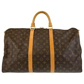 Louis Vuitton-Louis Vuitton Monogram Keepall 50 Bandouliere-Brown