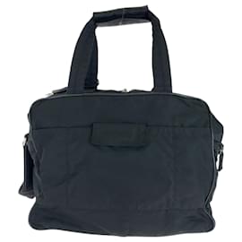 Prada-Prada Tessuto Triangle Logo Plate Shoulder Bag-Black