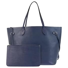 Louis Vuitton-Louis Vuitton Epi Neverfull MM Tote Bag-Navy blue
