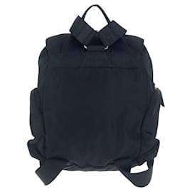 Prada-Prada Tessuto Triangle Logo Plate Backpack-Black