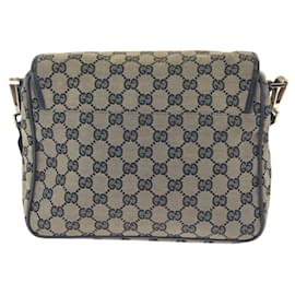 Gucci-Gucci Beige and Black GG Canvas Messenger Bag-Black,Beige