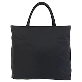 Prada-Prada Tessuto Triangle Logo Plate Tote Bag-Black
