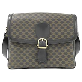 Céline-Celine Black and Brown Shoulder Bag-Brown,Black