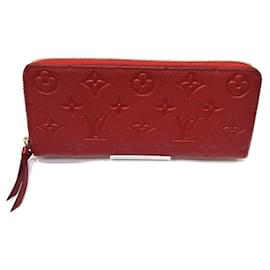 Louis Vuitton-Louis Vuitton Monogram Empreinte Portefeuille Clemence Long Wallet-Red