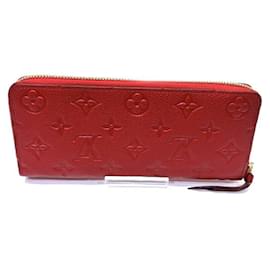 Louis Vuitton-Louis Vuitton Monogram Empreinte Portefeuille Clemence Long Wallet-Red