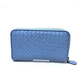 Bottega Veneta-Bottega Veneta Intrecciato Round Long Wallet-Light blue