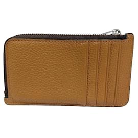 Loewe-Loewe Calfskin Coin Card Holder-Beige,Dark red