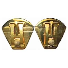Hermès-Hermes Black and Gold Clip Earrings-Black,Golden