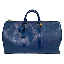 Louis Vuitton-Louis Vuitton Epi Keepall 50 M42965 Boston Bag-Blue