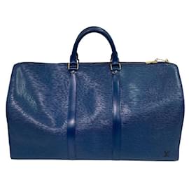 Louis Vuitton-Louis Vuitton Epi Keepall 50 M42965 Boston Bag-Blue