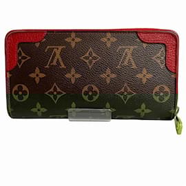 Louis Vuitton-Louis Vuitton Monogram Zippy Wallet Retiro M61854-Brown,Red
