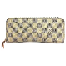 Louis Vuitton-Louis Vuitton Damier Azur Portefeuille Clemence Long Wallet-Pink