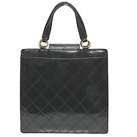Chanel-Chanel Matelasse Coco Mark Patent Leather Handbag-Black