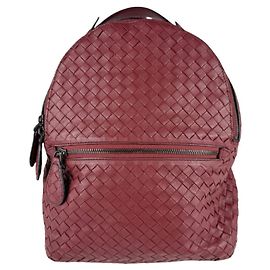 Bottega Veneta Intrecciato Leather Backpack Red