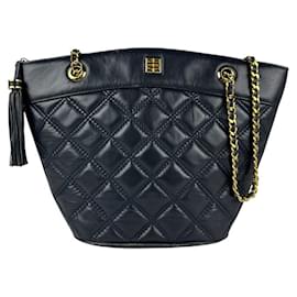 Givenchy-Givenchy Navy Leather Shoulder Bag-Navy blue