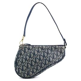 Christian Dior-Christian Dior Navy Trotter Shoulder Bag-Navy blue