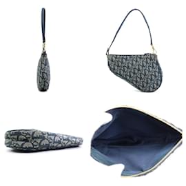 Christian Dior-Christian Dior Navy Trotter Shoulder Bag-Navy blue