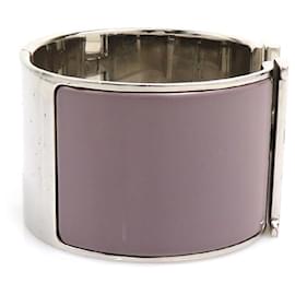 Hermès-Hermes HERMES Bangle Bracelet Click Clack H-Silvery,Eggshell,Dark purple