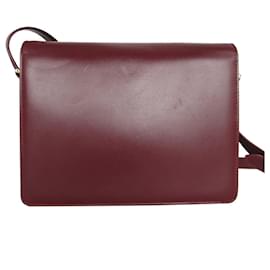 Cartier-Cartier Burgundy Leather Shoulder Bag-Dark red