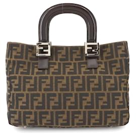 Fendi-Fendi Zucca Handbag-Brown