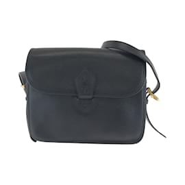 Yves Saint Laurent-Yves Saint Laurent Vintage Black Leather Shoulder Bag-Black