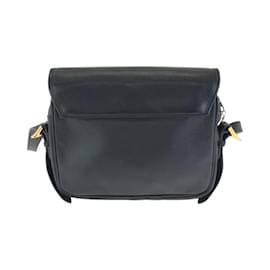 Yves Saint Laurent-Yves Saint Laurent Vintage Black Leather Shoulder Bag-Black