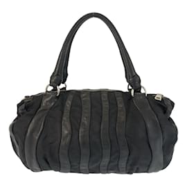 Prada-Prada Crimson Black Silver Hardware Shoulder Bag-Black