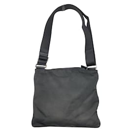Prada-Prada Tessuto Triangle Logo Black Nylon Shoulder Bag-Black