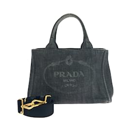 Prada-Prada Canapa Tote Bag-Black
