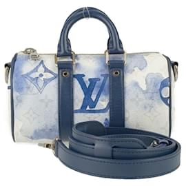 Louis Vuitton-Louis Vuitton Watercolor Monogram Keepall XS Handbag-White,Blue,Monogram